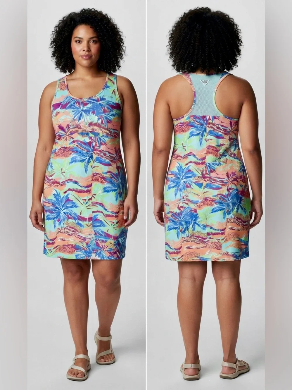 Columbia PFG Tropical Print Freezer Tank Dress Size XL